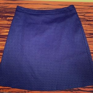 Margaret M Navy Jacquard A-Line Skirt - M